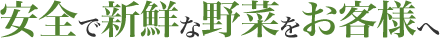 安全で新鮮な野菜をお客様へ